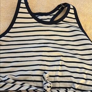 Striped Navy and White Women's Tank Top